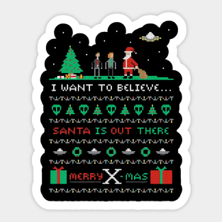 I Want to Believe Ugly Christmas Sticker